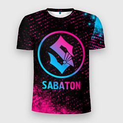 Мужская спорт-футболка Sabaton - neon gradient