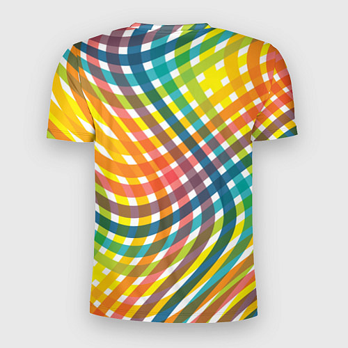 Мужская спорт-футболка Геометрический узор яркие полосатые волны / 3D-принт – фото 2