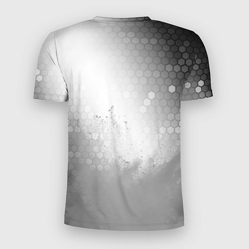 Мужская спорт-футболка Rust glitch на светлом фоне: символ сверху / 3D-принт – фото 2