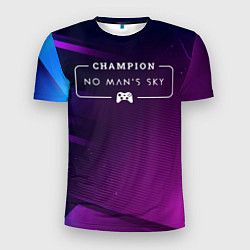 Мужская спорт-футболка No Mans Sky gaming champion: рамка с лого и джойст