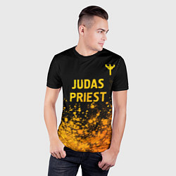 Футболка спортивная мужская Judas Priest - gold gradient: символ сверху, цвет: 3D-принт — фото 2