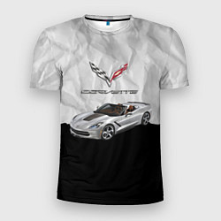Футболка спортивная мужская Chevrolet Corvette - motorsport, цвет: 3D-принт