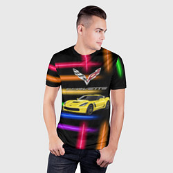 Футболка спортивная мужская Chevrolet Corvette - гоночная команда - Motorsport, цвет: 3D-принт — фото 2