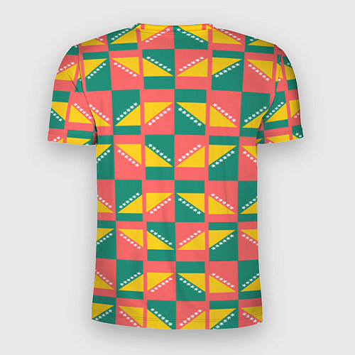 Мужская спорт-футболка Геометрический цветной узор / 3D-принт – фото 2
