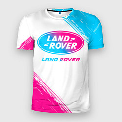 Мужская спорт-футболка Land Rover neon gradient style