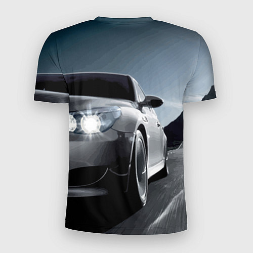 Мужская спорт-футболка Бэха на скорости на горной дороге / 3D-принт – фото 2