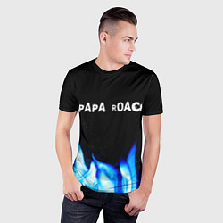 Футболка спортивная мужская Papa Roach blue fire, цвет: 3D-принт — фото 2