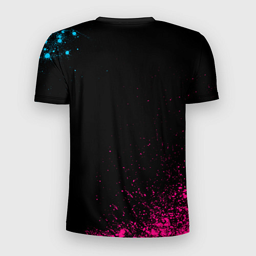 Мужская спорт-футболка System of a Down - neon gradient / 3D-принт – фото 2
