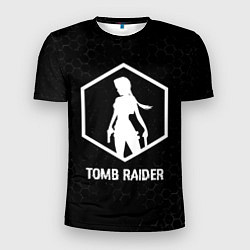 Футболка спортивная мужская Tomb Raider glitch на темном фоне, цвет: 3D-принт