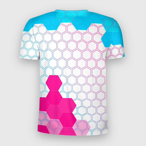 Мужская спорт-футболка Dead by Daylight neon gradient style: надпись, сим / 3D-принт – фото 2