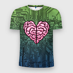 Мужская спорт-футболка Heart brain chip