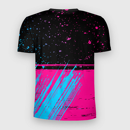 Мужская спорт-футболка Mazda - neon gradient: символ сверху / 3D-принт – фото 2