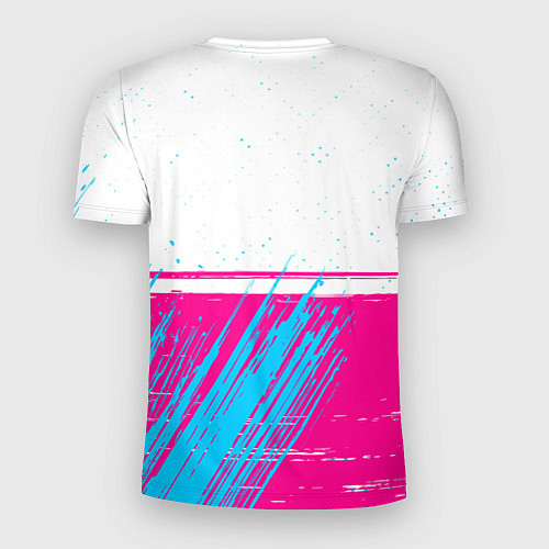 Мужская спорт-футболка Roma neon gradient style: символ сверху / 3D-принт – фото 2