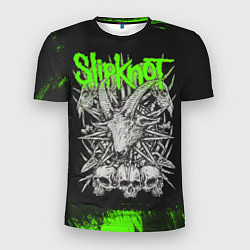 Мужская спорт-футболка Slipknot green logo