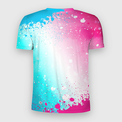 Мужская спорт-футболка Manchester City neon gradient style / 3D-принт – фото 2