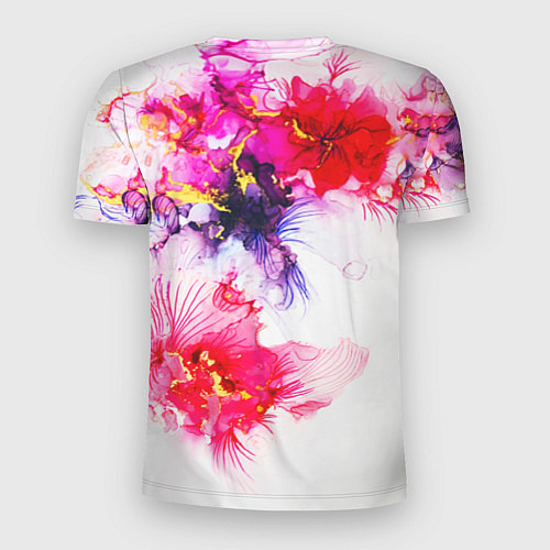 Мужская спорт-футболка Акварельные цветы и золото / 3D-принт – фото 2