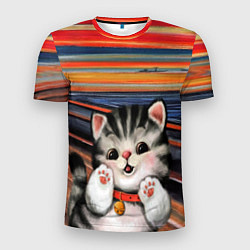 Мужская спорт-футболка Крик котёнка мяу