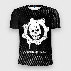 Футболка спортивная мужская Gears of War с потертостями на темном фоне, цвет: 3D-принт