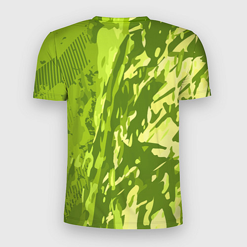 Мужская спорт-футболка Зеленый абстрактный камуфляж / 3D-принт – фото 2