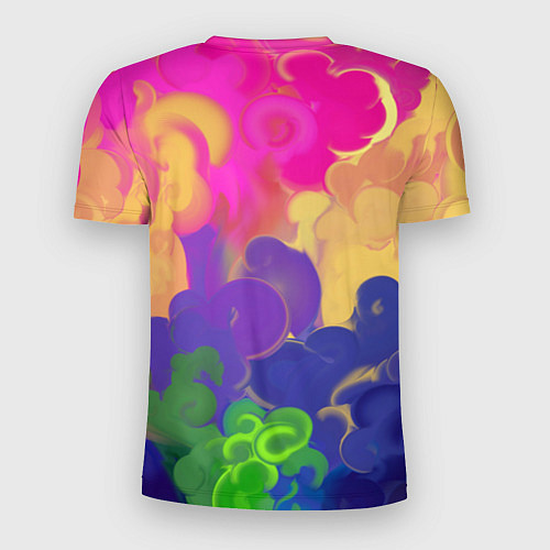 Мужская спорт-футболка Разноцветный дым / 3D-принт – фото 2
