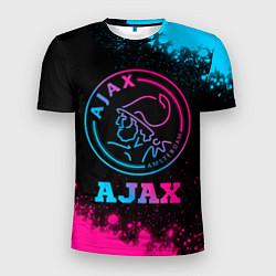 Мужская спорт-футболка Ajax - neon gradient