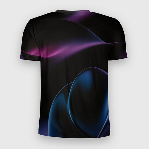 Мужская спорт-футболка Абстрактные фиолетовые волны / 3D-принт – фото 2