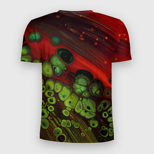 Мужская спорт-футболка Абстрактные красный песок и зелёные камни / 3D-принт – фото 2