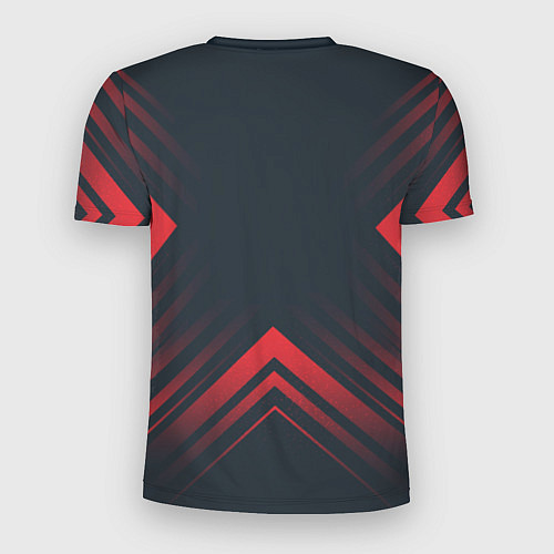 Мужская спорт-футболка Красный символ Quake на темном фоне со стрелками / 3D-принт – фото 2