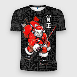 Футболка спортивная мужская Santa Claus Samurai, цвет: 3D-принт