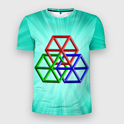 Мужская спорт-футболка Невозможная геометрия - оптическая иллюзия