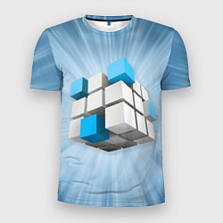 Мужская спорт-футболка Трёхцветный кубик Рубика