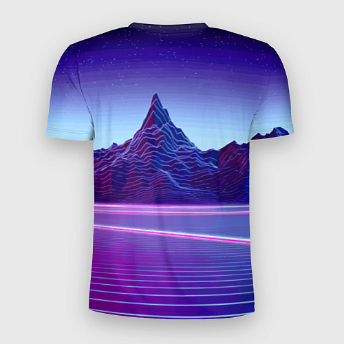 Мужская спорт-футболка Neon mountains - Vaporwave / 3D-принт – фото 2