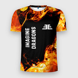 Футболка спортивная мужская Imagine Dragons и пылающий огонь, цвет: 3D-принт