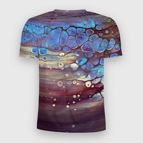 Мужская спорт-футболка Тёмный песок и синие блестящие камни / 3D-принт – фото 2