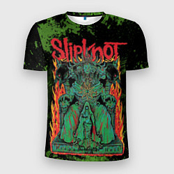 Мужская спорт-футболка Slipknot green satan
