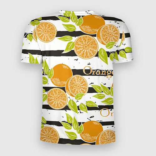 Мужская спорт-футболка Апельсины на чёрно-белом фоне / 3D-принт – фото 2