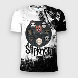 Мужская спорт-футболка Slipknot black and white