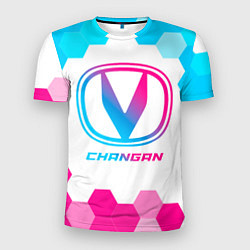 Мужская спорт-футболка Changan neon gradient style