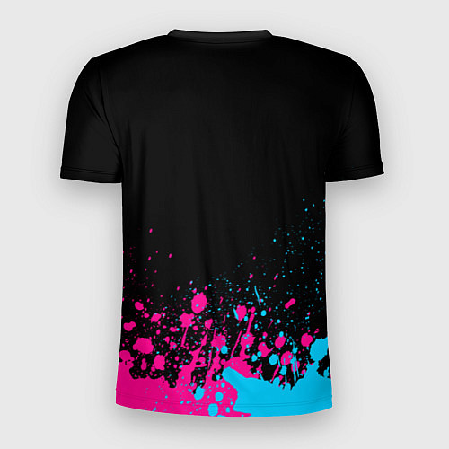 Мужская спорт-футболка Among Us - neon gradient: символ сверху / 3D-принт – фото 2