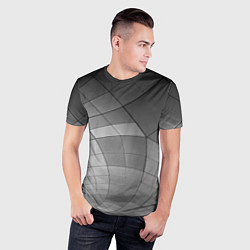 Футболка спортивная мужская Металлические серые пластины, цвет: 3D-принт — фото 2