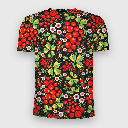 Мужская спорт-футболка Русские узоры - цветы и ягоды / 3D-принт – фото 2