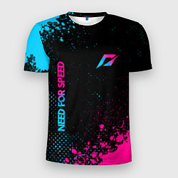 Мужская спорт-футболка Need for Speed - neon gradient: надпись, символ