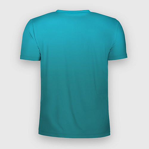 Мужская спорт-футболка Градиент бирюзовый / 3D-принт – фото 2