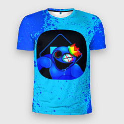Мужская спорт-футболка Радужные друзья: Синий глитч