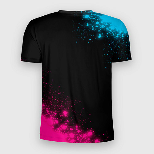 Мужская спорт-футболка Monaco - neon gradient: надпись, символ / 3D-принт – фото 2
