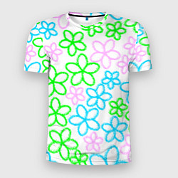 Мужская спорт-футболка Цветочные узоры - паттерн