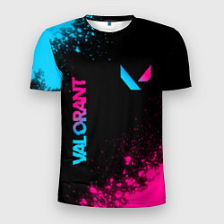 Мужская спорт-футболка Valorant - neon gradient: надпись, символ