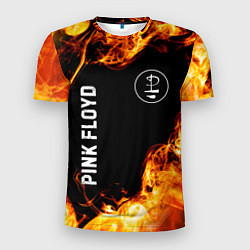Мужская спорт-футболка Pink Floyd и пылающий огонь