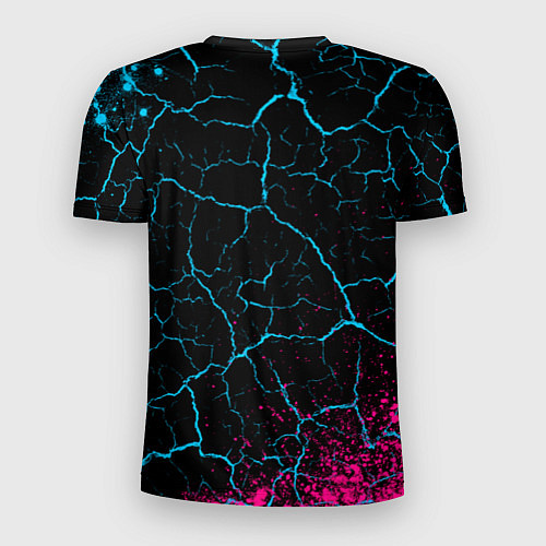 Мужская спорт-футболка Foo Fighters - neon gradient / 3D-принт – фото 2