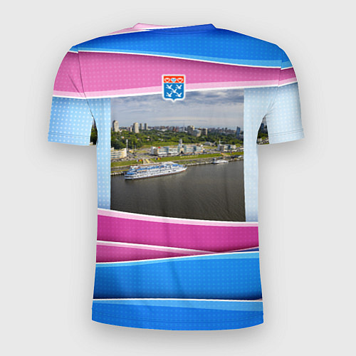 Мужская спорт-футболка Чебоксары - речной вокзал / 3D-принт – фото 2